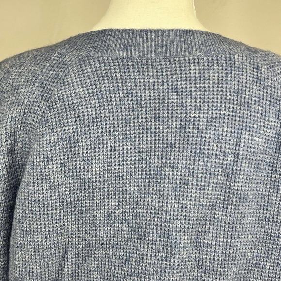J Crew Blue Waffle Knit Merino Wool Blend Sweater Size XS Relaxed Fit - Picture 10 of 12